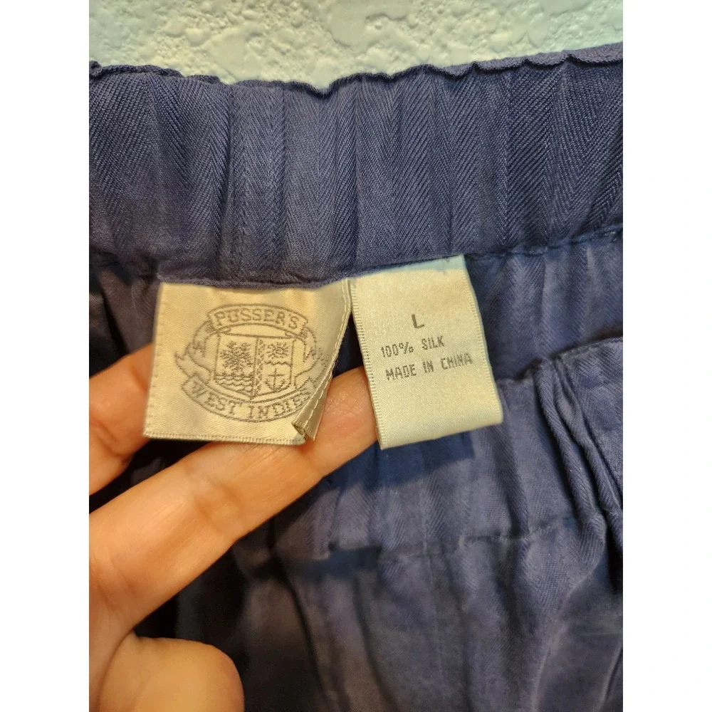 Pussers West Indies Silk Set Floral Shirt‎ Pants Blue M L Resort